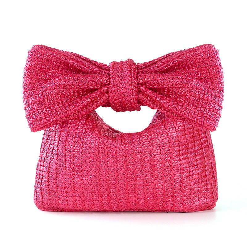Bow woven   cross-border small handbag