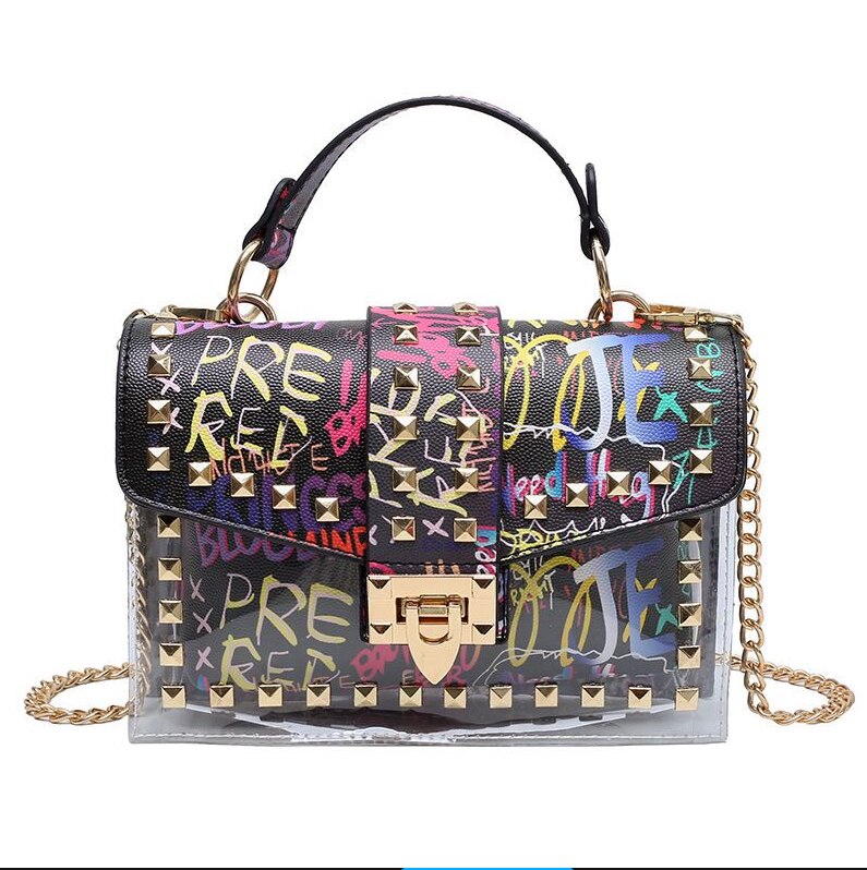 New chains rivet elegant women handbag