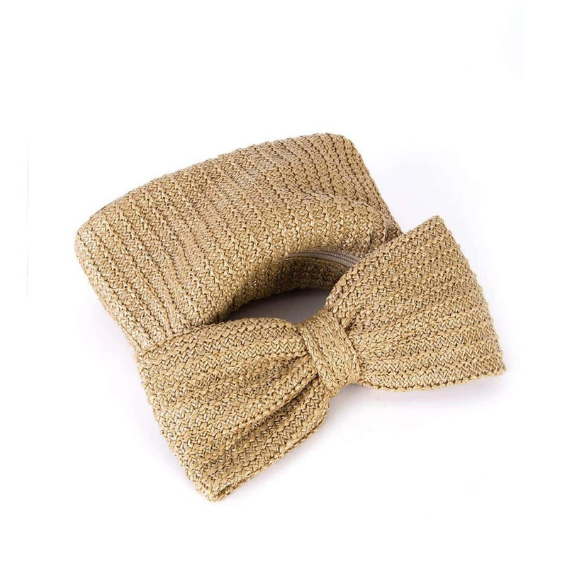 Bow woven   cross-border small handbag