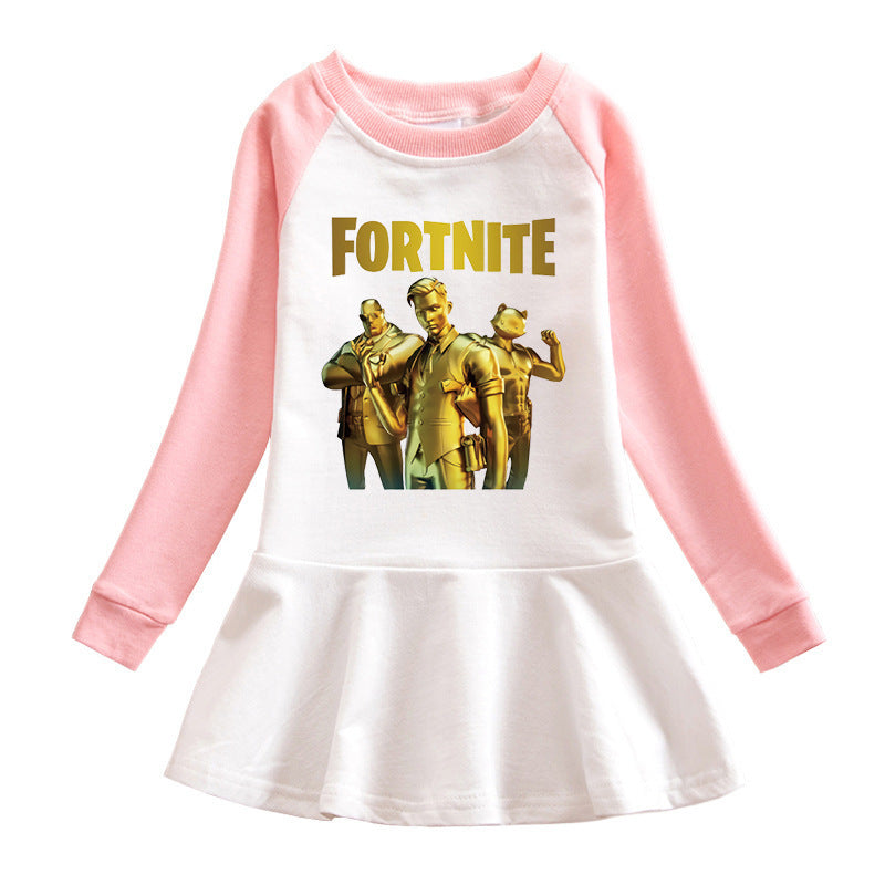 Cartoon hoodie girl dress