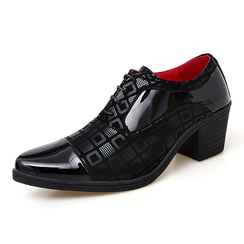 Sharp pointed leather shoes for men