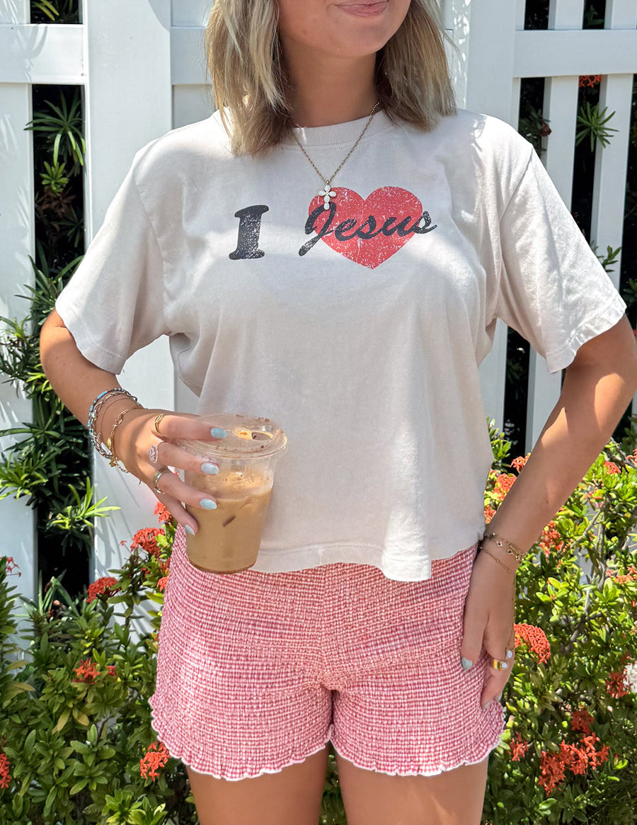 I Love Jesus Cropped Women's Tee