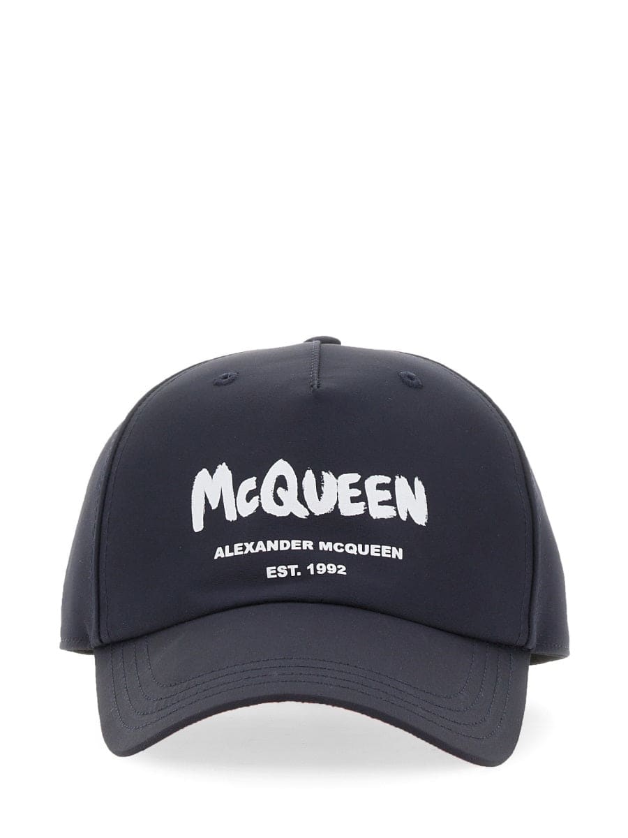 ALEXANDER MCQUEEN Graffiti Logo Hard Visor Hat