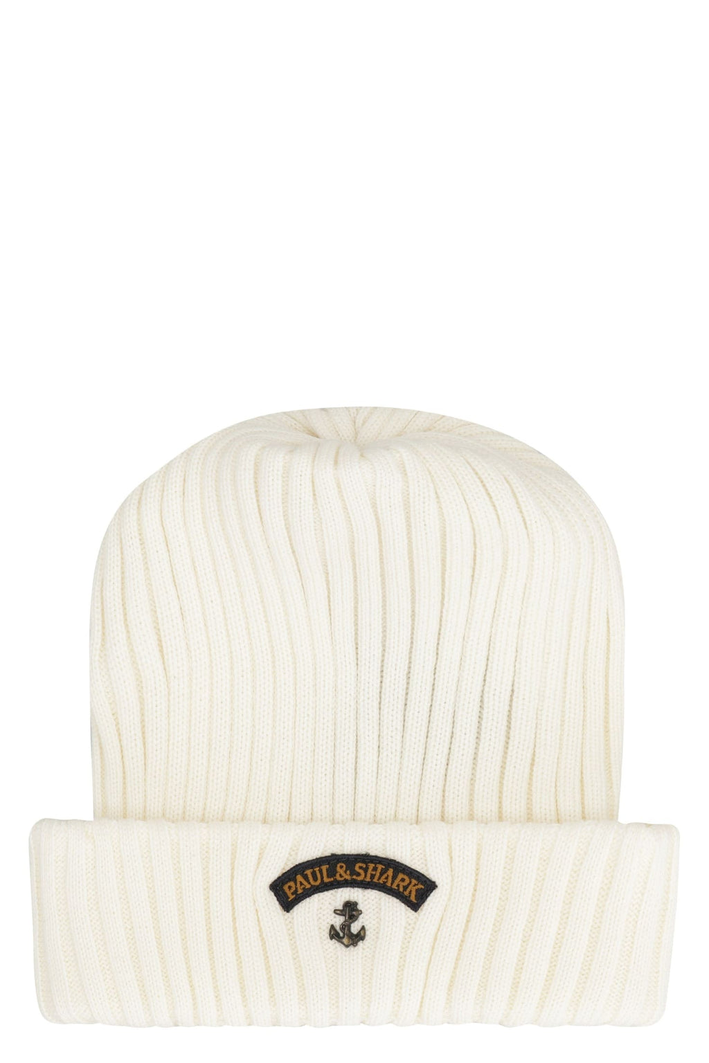 PAUL & SHARK Ribbed Wool Beanie with Front Logo Detail