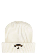 PAUL & SHARK Ribbed Wool Beanie with Front Logo Detail