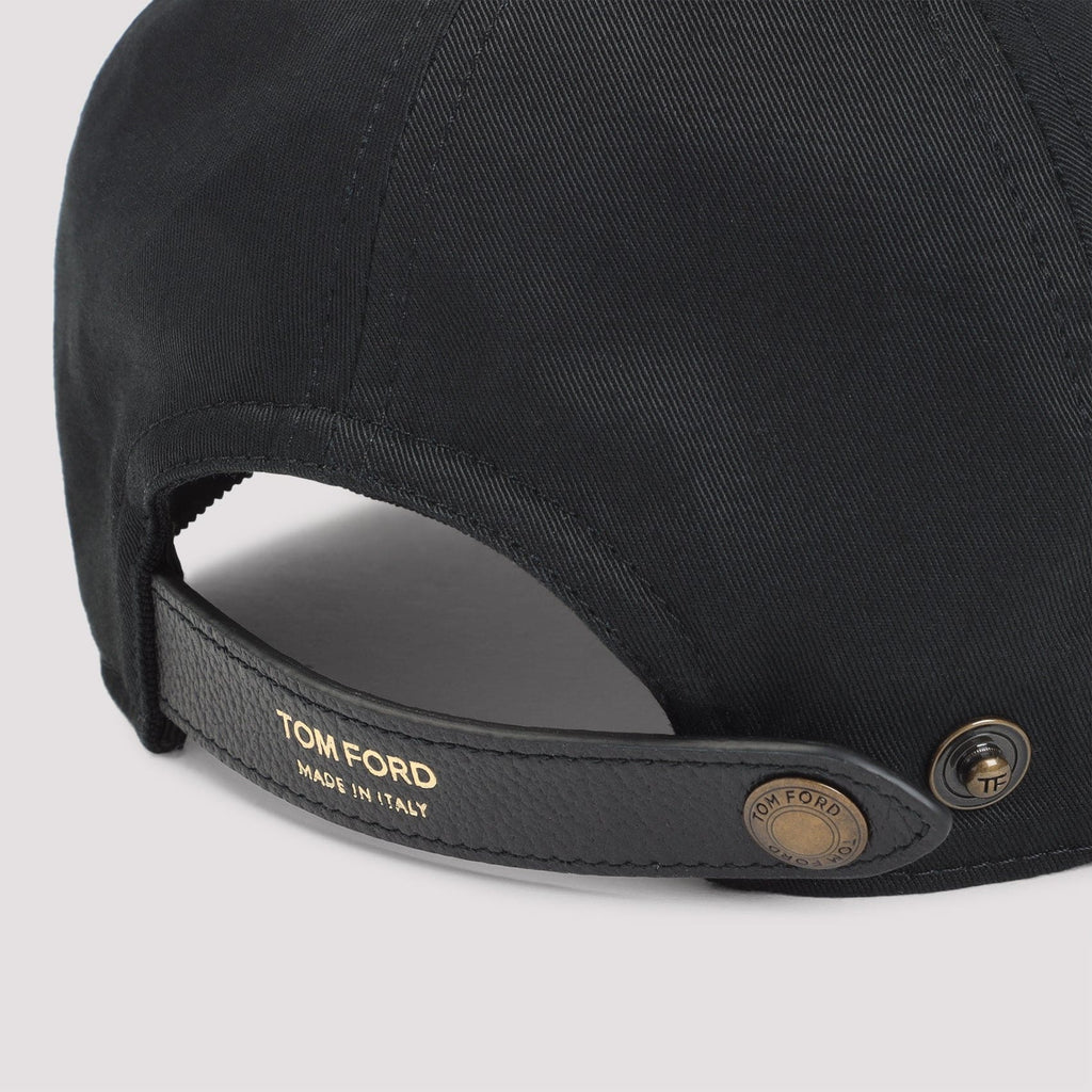 TOM FORD Men's Classic Cotton and Leather Hat